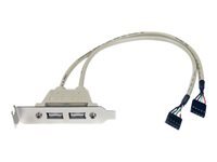 StarTech.com Cable adaptateur USB 2.0 IDC 5 broches vers plaque a 2 ports USB A - Faible encombrement - 2x IDC (F) - 2x USB 2.0 A (F) - panneau USB - USB pour connecteur en ligne 5 broches