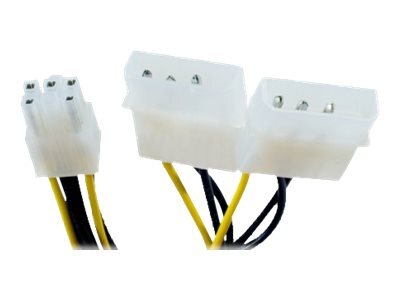 Adaptateur d\'alimentation Molex vers PCI-E 6 pins - 25 cm