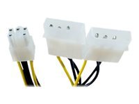 Adaptateur d'alimentation Molex vers PCI-E 6 pins - 25 cm
