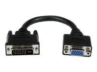 StarTech.com Cable adaptateur DVI vers VGA de 20cm - Convertisseur DVI-I vers HD15 - Male / Femelle - Noir - adaptateur VGA - 20 cm