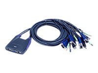 ATEN Petite CS64US - Commutateur cran-clavier-souris/audio/USB - 4 x KVM / audio / USB - 1 utilisateur local - de bureau
