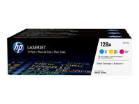 HP 128A - pack de 3 - jaune, cyan, magenta - original - LaserJet - cartouche de toner (CF371AM)