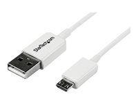 StarTech.com Cable Micro USB 1 m - A vers Micro B - Cordon Micro USB 2.0 - 1x USB A (M) 1x USB Micro B (M) - Blanc 1m - cable USB - Micro-USB de type B pour USB - 1 m