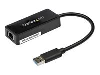 StarTech.com Adaptateur reseau USB 3.0 vers Gigabit Ethernet avec port USB integre - Carte reseau GbE USB vers RJ45 - Noir - adaptateur reseau - USB 3.0 - Gigabit Ethernet