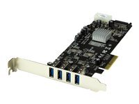 StarTech.com 4-Port USB 3.0 PCI Express Card Adapter - PCIe SuperSpeed USB 3.0 Expansion Card w/ 2 Dedicated 5Gbps Channels (PEXUSB3S42V) - adaptateur USB - PCIe x4 - USB 3.0 x 4