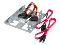 StarTech.com Kit de Montage pour 2 HDD / SSD 2,5" SATA dans Baie 3,5" Noir - vue 2