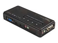 StarTech.com Switch KVM USB VGA a 4 ports avec cables - Kit commutateur ecran clavier souris - Noir - commutateur ecran-clavier-souris/audio - 4 ports