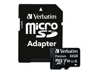 Verbatim Carte MicroSDXC Premium 64 Go Classe 10 UHS-I V10 90 Mo/s