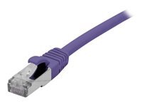 generic - Cordon de raccordement - RJ-45 (M) pour RJ-45 (M) - 1.5 m - paire torsadée écrantée (F/UTP) - CAT 6a - sans halogène, sans crochet - violet