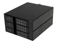 StarTech.com Rack Backplane Mobile en Aluminum Sans Tiroir pour 3 Disque Dur SAS II/SATA III 6Gbps, Hot Swap avec Ventilateur et Serrure - Rack de stockage mobile