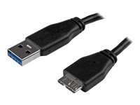 STARTECH.COM Startech Slim Usb 3.0 Micro B Cable 50 Cm Noir