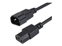 StarTech.com Cable / Cordon D'extension D'alimentation Standard C13 Vers C14 De Rallonge D'alimentation Pc Male / Femelle Rallonge De Cable D'alimentation Power Iec 60320 C13 Pour Iec 60320 C14 1 1M de Inmac Wstore - Image 1