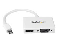 StarTech.com Adaptateur audio / video de voyage - Convertisseur 2-en-1 Mini DisplayPort vers HDMI ou VGA - 1920x1200 / 1080p - convertisseur video - blanc