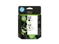 HP 62 Twin Pack - pack de 2 - noir, tricolore - originale - cartouche d'encre