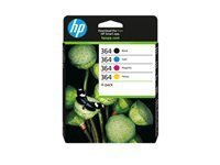 HP 364 - pack de 4 - noir, jaune, cyan, magenta - original - cartouche d'encre
