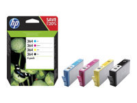 HP 364 - pack de 4 - noir, jaune, cyan, magenta - original - cartouche d'encre