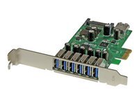 StarTech.com Carte contrÃ´leur PCI Express a 7 ports USB 3.0 - 6 externes 1 interne - Adaptateur PCIe USB avec UASP et alimentation SATA - adaptateur USB - PCIe 2.0