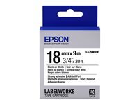 EPSON  LK-5WBW - Ruban adhesif fort 18mmx9m - Noir sur Blanc