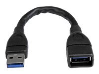 StarTech.com Cable d'extension USB 3.0 de 15cm - Rallonge / Prolongateur USB A vers A - Repeteur USB 3.0 - M/F - Noir - rallonge de cable USB - USB type A pour USB type A - 15.2 cm