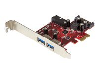 StarTech.com Carte contr�?leur PCI Express a 4 ports USB 3.0 - 2 externes 2 internes - Adaptateur PCIe USB avec UASP et alimentation SATA - adaptateur USB - PCIe 2.0 - USB 3.0 x 4