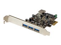 StarTech.com Carte contr�?leur PCI Express a 4 ports USB 3.0 - 3 externes 1 interne - Adaptateur PCIe USB avec UASP - adaptateur USB - PCIe 2.0 - USB 3.0 x 4