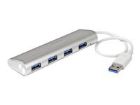 StarTech.com Hub Usb Compact A 4 Ports Avec Cable Integre Concentrateur Usb Avec Boã®Tier En Aluminium Concentrateur (Hub) 4 Ports Taille 3.0 Argent de Inmac Wstore
