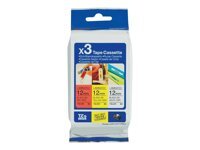 Brother TZe-31M3 - ruban lamine - 3 cassette(s) - Rouleau (1,2 cm x 8 m)