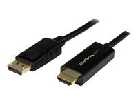 StarTech.com Cable DisplayPort HDMI - 3 m - DP HDMI - Adaptateur DispalyPort vers HDMI avec cable integre - M/M - 4K - Noir - cable adaptateur - DisplayPort / HDMI - 3 m
