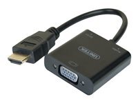 Convertisseur noir HDMI vers VGA+audio -15CM