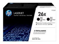 HP 26X - pack de 2 -  rendement lev - noir - original - LaserJet - cartouche de toner (CF226XD)