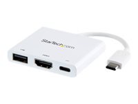 StarTech.com USB-C to HDMI Adapter - White - 4K 30Hz - Thunderbolt 3 Compatible - with Power Delivery (USB PD) - USB C Dongle (CDP2HDUACPW) - adaptateur video - HDMI / USB - 60 mm