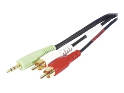 Cordon streo Jack 3.5 mm vers 2 x RCA PC99 - 10 m