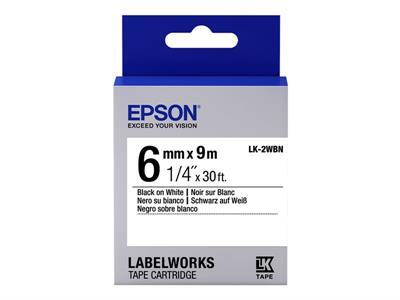 Epson LabelWorks LK-2WBN - bande d\'tiquettes - 1 cassette(s) - Rouleau (0,6 cm x 9 m)