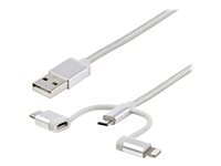 StarTech.com Cable Usb Multi Connecteur De 1 Lightning, Usb-C, Micro Usb (Ltcub1mgr) Cable Usb 1 1M Argent de Inmac Wstore - Image 1