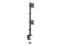 StarTech.com Vertical Desk Mount Dual Monitor Arm - For Monitors 13 to 27 - Adjustable - Desk Clamp / Grommet-Hole Mount - Dual VESA Monitors - Black (ARMDUALV) kit de montage - pour 2 moniteurs - noir