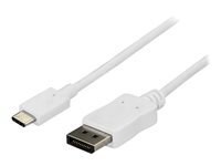 StarTech.com 6Ft/1.8M Usb C To Displayport Cable 4K 60Hz, Usb-C To Displayport Adapter Cable Hbr2, Usb Type-C Dp Alt Mode To Dp Monitor Video Cable, Works With Thunderbolt 3, White Usb-C Male To Dp Male (Cdp2dpmm6w) Cable Displayport 24 Pin Usb Taille 1.