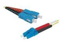 Jarretire optique duplex HD mono OS2 9/125 SC-UPC/LC-UPC jaune - 1 m