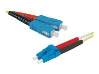 Jarretire optique duplex HD mono OS2 9/125 SC-UPC/LC-UPC jaune - 5 m