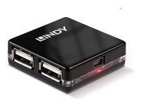 Lindy Hub 4 ports 480 Mbit/s USB 2.0 modèle 42742 compact