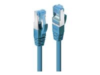 Lindy - Cordon de raccordement - RJ-45 (M) pour RJ-45 (M) - 5 m - SFTP, PiMF - CAT 6a - sans halogène, moulé, sans crochet - bleu