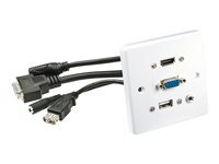 Lindy - Plaque murale AV - USB Type A - HDMI - VGA - 3,5 mm - Blanc - Image 4