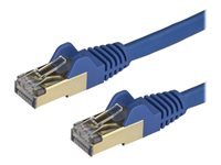 StarTech.com 50cm CAT6A Ethernet Cable, 10 Gigabit Shielded Snagless RJ45 100W PoE Patch Cord, CAT 6A 10GbE STP Network Cable w/Strain Relief, Blue, Fluke Tested/UL Certified Wiring/TIA - Category 26AWG (6ASPAT50CMBL) cordon de raccordement 50 cm