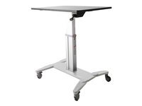 StarTech.com Bureau Mobile Poste De Travail Debout Mobile Hauteur Reglable Bureau Roulant Assis Debout Verrouillable (Stscart) Pied Pour Ordinateur Portable / Clavier / Souris Et Noir/Argent de Inmac Wstore - Image 1