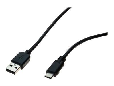 Cordon USB 2.0 type A / C noir 1,0 m