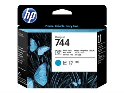 HP 744 - cyan, photo noire - tte d\'impression