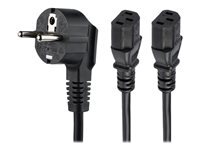 StarTech.com Cable D'alimentation Pc Cordon Secteur En Y Schuko Vers C13 De 2 Prise Europeenne Vers 2X C13 Cable D'alimentation Power Cee 7/7 Pour Power Iec 60320 C13 2 2M de Inmac Wstore