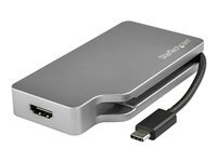 Startech.com Gris Adaptateur Multiport Usb-C Avec Hdmi/Vga/Mini Displayport Ou Dvi - Convertisseur Usb Type C Vers Hdmi 2.0 Ou Mdp 1.2 (4K60hz) - Vga Ou Dvi (1080P) - Aluminium Spatial - Neuf - Image 2