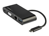StarTech.com Adaptateur multiport USB-C pour ordinateur portable - VGA, USB 3.0, GbE et Power Delivery 60W - Hub USB-C pour PC portable - station d'accueil - USB-C - VGA - 1GbE