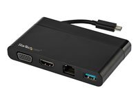 Startech.com Noir Adaptateur Multiport Usb-C Avec Hdmi, Vga, Gigabit Ethernet & Usb 3.0 - Mini Dock Usb-C Vers 4K Hdmi Ou 1080P Vga - Station D'accueil Pour Pc/Ordinateur Portable Usb-C - Neuf - Image 2