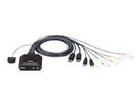 ATEN CS22DP - Commutateur cran-clavier-souris/audio/USB - 2 x KVM / audio / USB - 1 utilisateur local - de bureau